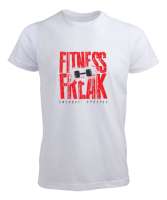 Spor Düşkünü - Fitness Freak Beyaz Erkek Tişört - Tisho
