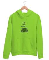 Spor Fıstık Yeşili Unisex Kapşonlu Sweatshirt - Tisho