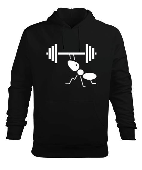 Tisho - Sporcu Karınca, Fitness, Spor Erkek Kapüşonlu Hoodie Sweatshirt