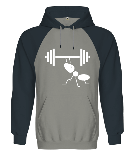Tisho - Sporcu Karınca, Fitness, Spor Orjinal Reglan Hoodie Unisex Sweatshirt