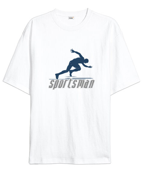 Tisho - Sportsman Beyaz Oversize Unisex Tişört