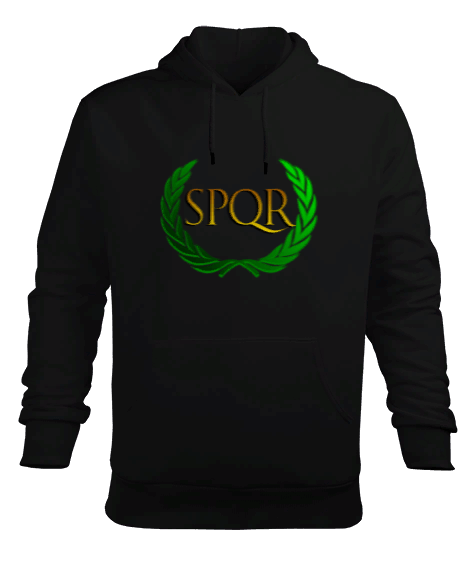 Tisho - SPQR Erkek Kapüşonlu Hoodie Sweatshirt