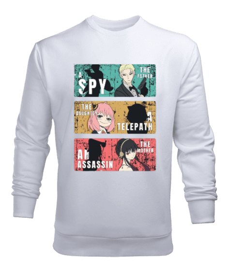 Tisho - Spy x Family Anime Tasarım Baskılı Erkek Sweatshirt