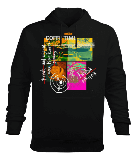 Tisho - Squad Coffee Time Erkek Kapüşonlu Hoodie Sweatshirt