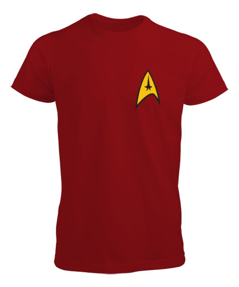Tisho - Star Fleet, Star Trek Uzay Yolu Baskılı Kırmızı Erkek Tişört