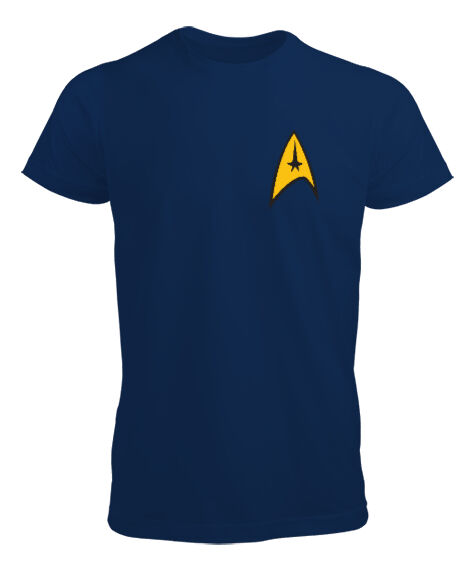Tisho - Star Fleet, Star Trek Uzay Yolu Baskılı Lacivert Erkek Tişört