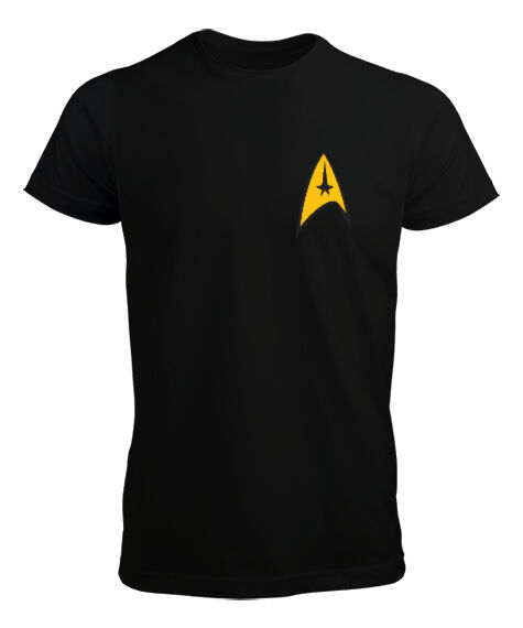 Tisho - Star Fleet, Star Trek Uzay Yolu Baskılı Siyah Erkek Tişört