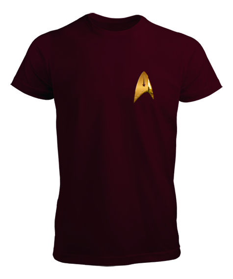 Tisho - Star Trek - Uzay yolu Bordo Erkek Tişört