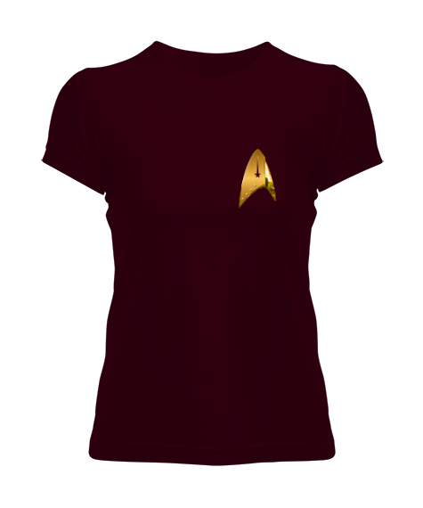 Tisho - Star Trek - Uzay yolu Bordo Kadın Tişört