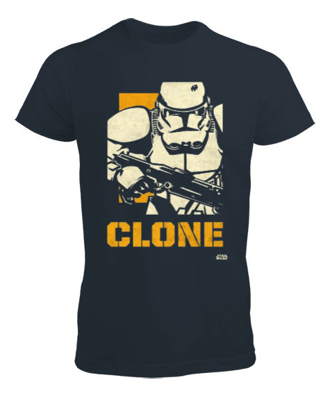 Tisho - Star Wars Clone Wars Tasarım Baskılı Füme Erkek Tişört
