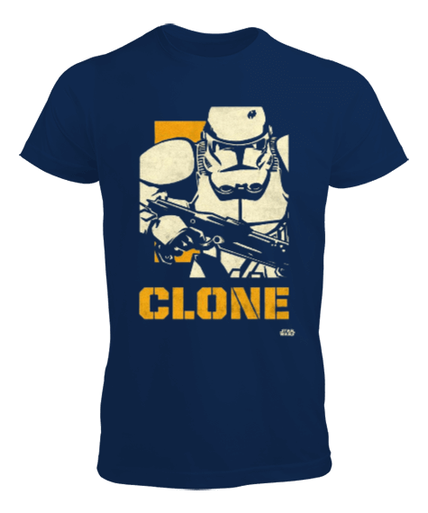 Star Wars Clone Wars Tasarım Baskılı Lacivert Erkek Tişört