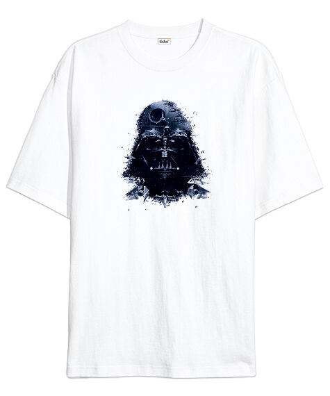 Tisho - Star Wars Darth Wader Beyaz Oversize Unisex Tişört