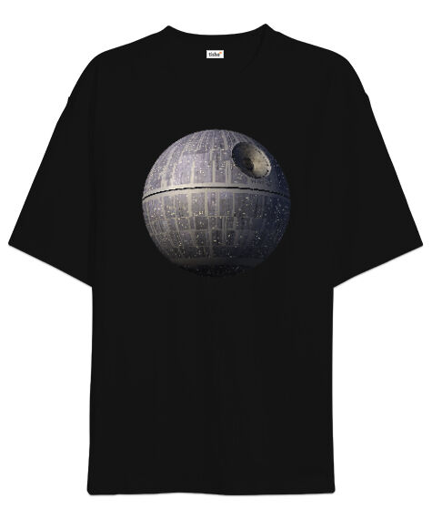 Tisho - Star Wars Ölüm Gezegeni Siyah Oversize Unisex Tişört