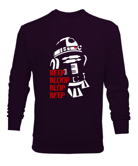 Tisho - Star Wars R2-D2 Droit Koyu Mor Erkek Sweatshirt