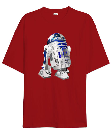 Tisho - Star Wars R2 D2 Kırmızı Oversize Unisex Tişört