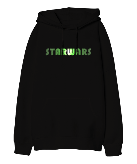 Tisho - starwars tasarımlı Oversize Unisex Kapüşonlu Sweatshirt