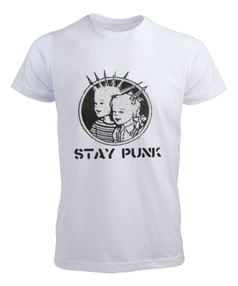 Tisho - Stay Punk Rock Tasarım Baskılı Erkek Tişört