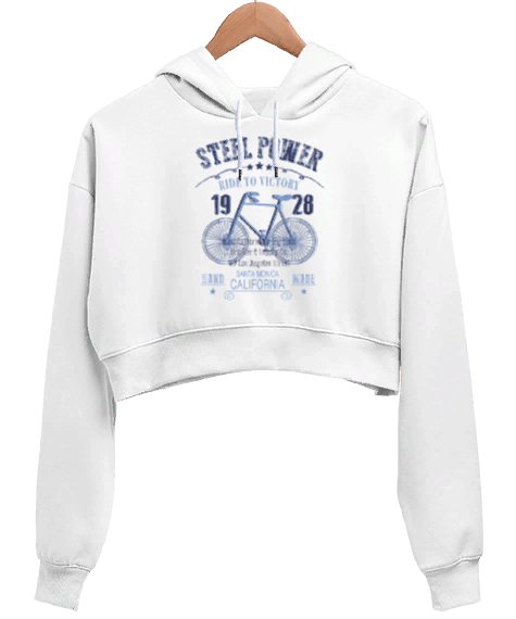 Tisho - STEEL POWER Kadın Crop Hoodie Kapüşonlu Sweatshirt