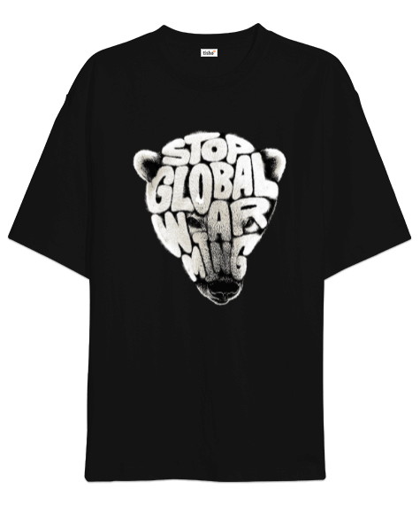 Tisho - Stop Global War Ming Bear Oversize Unisex Tişört