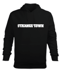 Tisho - Strange town Siyah Erkek Kapüşonlu Hoodie Sweatshirt