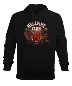 Tisho - Stranger Things Hellfire Club Erkek Kapüşonlu Hoodie Sweatshirt
