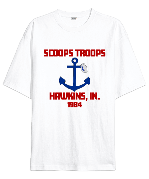 Tisho - Stranger Things Scoops Troops Oversize Unisex Tişört