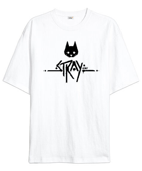 Tisho - Stray Cat Beyaz Oversize Unisex Tişört