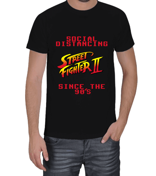 Tisho - Street Fighter 2 Social Distancing Erkek Tişört