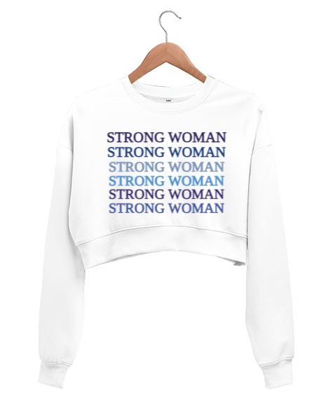 Tisho - STRONG WOMAN Kadın Crop Sweatshirt