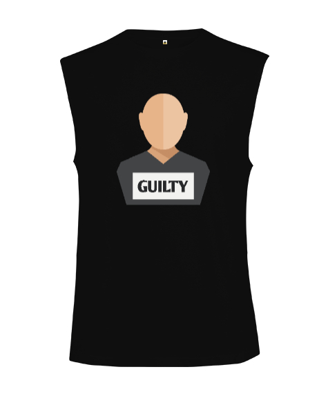 Tisho - Suçlu Adam Hapishane Guilty Siyah Kesik Kol Unisex Tişört