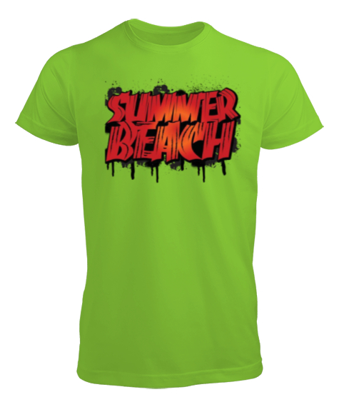 Tisho - Summer beach Fıstık Yeşili Erkek Tişört