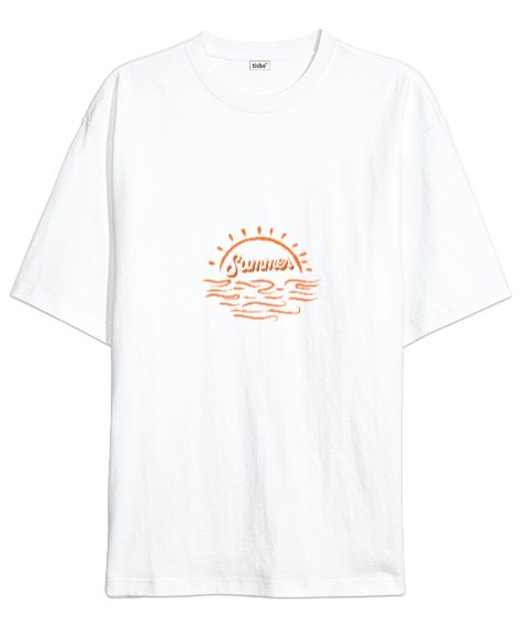 Tisho - Summer Beyaz Oversize Unisex Tişört