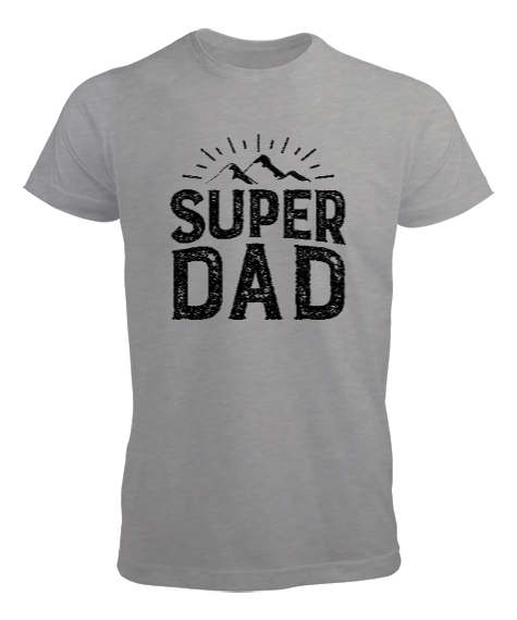 Tisho - Süper Baba Babalar günü özel Dağlar Gri Erkek Tişört
