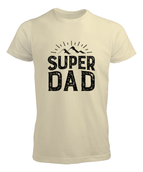 Tisho - Süper Baba Babalar günü özel Dağlar Krem Erkek Tişört