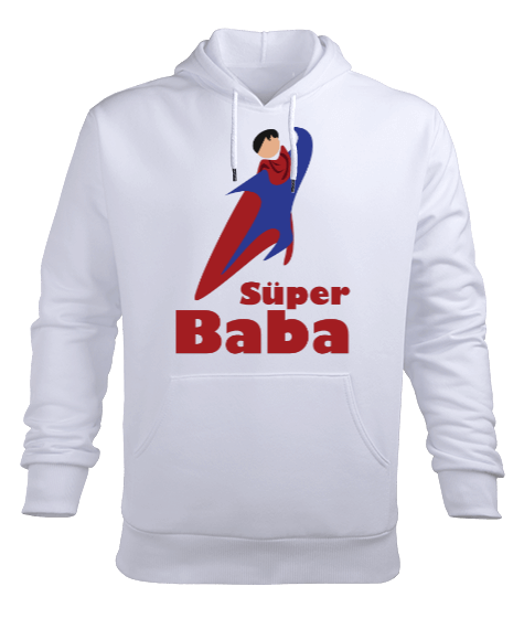 Tisho - süper baba Erkek Kapüşonlu Hoodie Sweatshirt