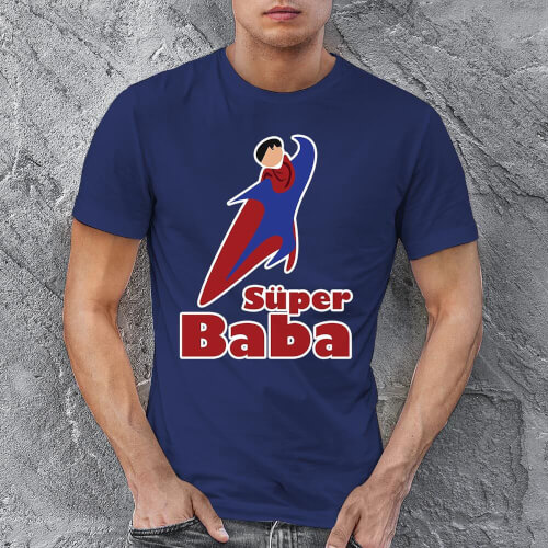 Süper Baba Erkek Kısa Kol Tişört - Tekli Kombin