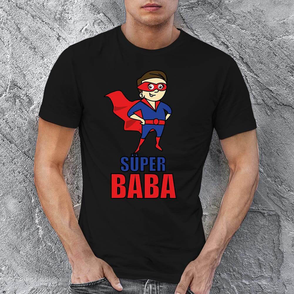 Süper Baba Erkek Tişört - Tekli Kombin