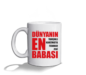 Süper babam Beyaz Kupa Bardak - Thumbnail