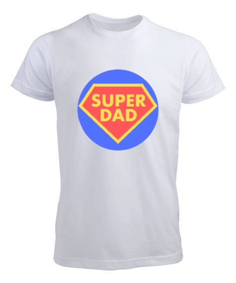 Tisho - Super Dad Süper Baba Babalar Günü Özel Beyaz Erkek Tişört
