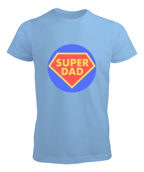 Super Dad Süper Baba Babalar Günü Özel Buz Mavisi Erkek Tişört