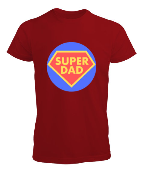 Tisho - Super Dad Süper Baba Babalar Günü Özel Kırmızı Erkek Tişört