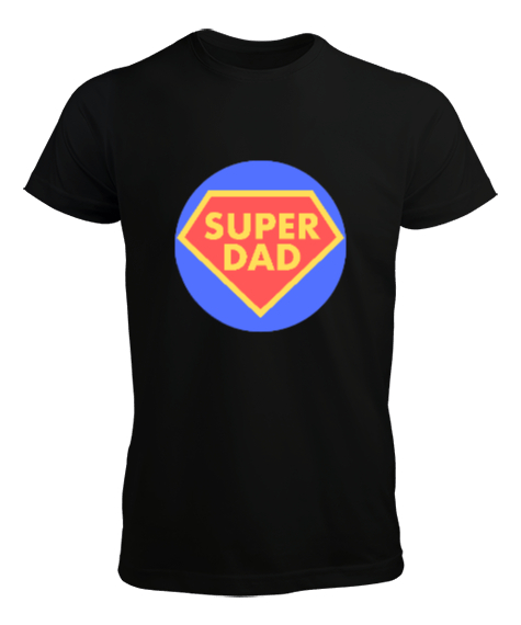 Tisho - Super Dad Süper Baba Babalar Günü Özel Siyah Erkek Tişört