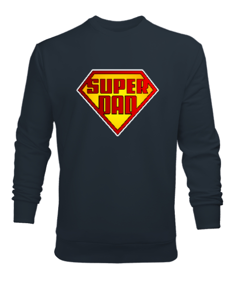 Tisho - Super Dad - Süper Baba Füme Erkek Sweatshirt