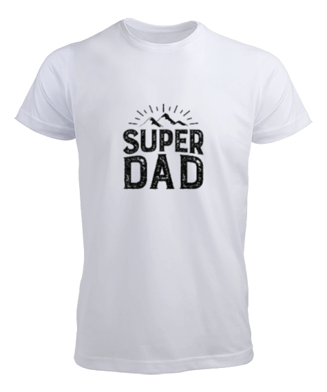 Tisho - Super Dad - Süper Baba, Kamp Babalar Günü Tasarımı Beyaz Erkek Tişört