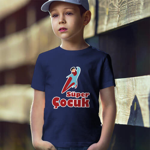 Süper Erkek Çocuk Kısa Kol Tişört - Tekli Kombin