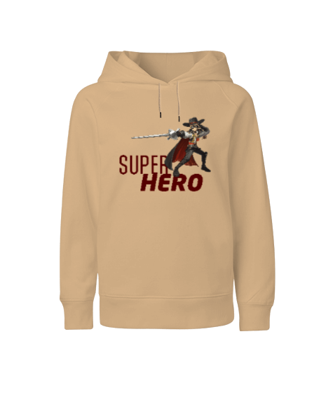 Tisho - Super Hero Camel Çocuk Unisex Hoodie Kapüşonlu