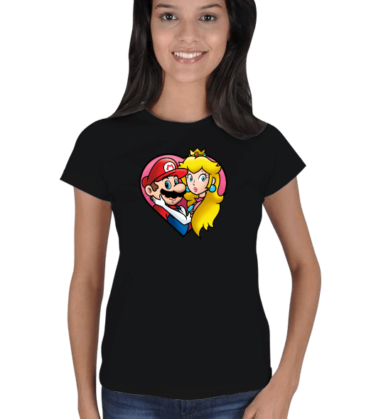 Super Mario ve Prenses Peach Kadın Tişört