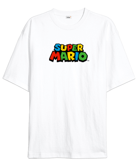 Tisho - super mario yazılı Oversize Unisex Tişört
