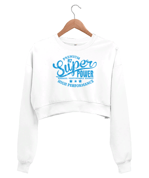 Tisho - SUPER POWER 87 Kadın Crop Sweatshirt