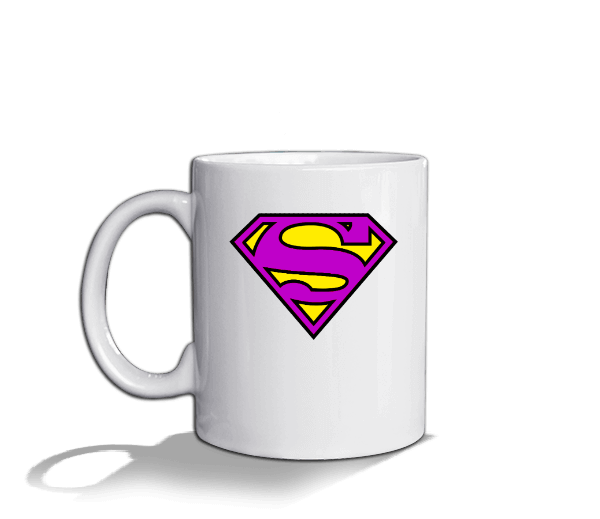 Süpergirl Desenli Beyaz Kupa Bardak